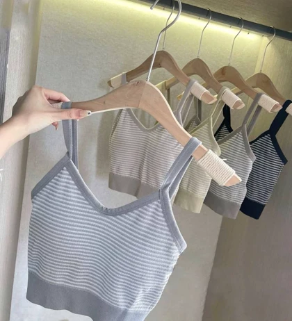 نیم‌تنه راه راه کاپ‌دار کد 3654