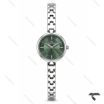 ساعت مچی زنانه الگانس رفرنس EL007 نقره ای صفحه سبز Elegance-11485-L