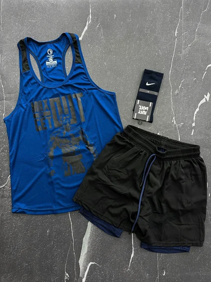 ست رکابی و شلوارک کشاله دار + جوراب