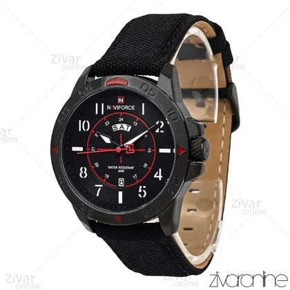 ساعت اورجینال ناوی فورس NaviForce مردانه تک موتوره صفحه مشکی قرمز 106949