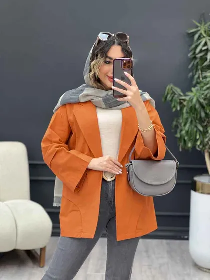 مانتو برش هلالی دو جیب نما