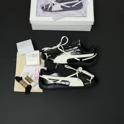 کتانی پوما اسپیدکت پریمیوم ایکس روز مشکی سفید Puma Speedcat Premium X Rose Black White