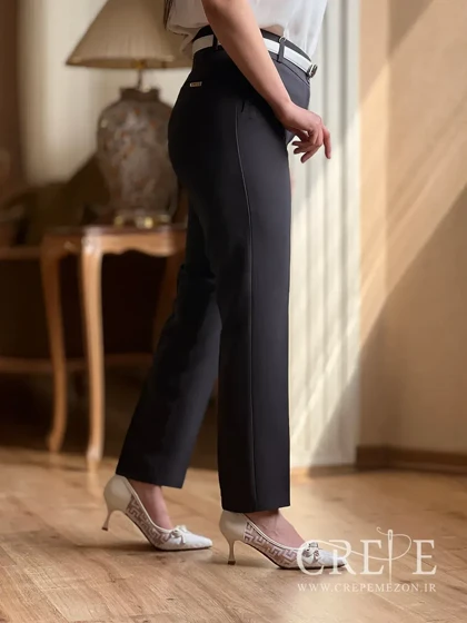 شلوار کرپ کلاسیک جلوزیپ قد 100
