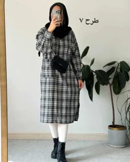 کفتان پشمی چهارخونه هلیا