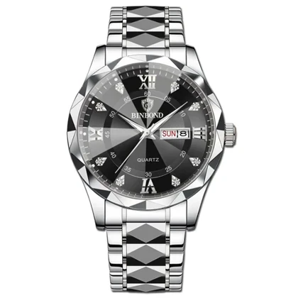 ساعت مچی مردانه بین باند ضدآب دارای روزشمار وایام هفته شب نما درخشان کیفیت اصلی