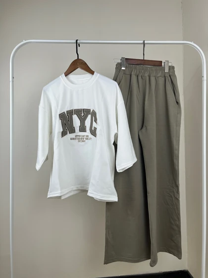 ست تیشرت شلوار پنبه NYC