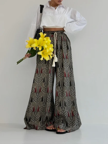 شلوار طرحدار فول بگ