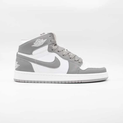 کتانی جردن 1 سفید طوسی ساق‌دار کد 6624