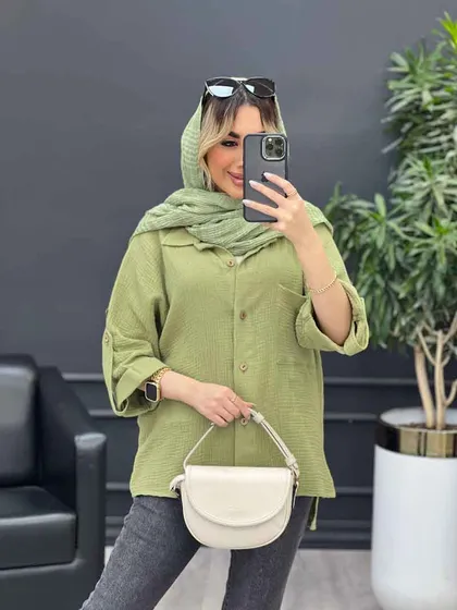 مانتو تک جیب آستین پاگن