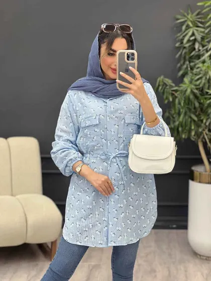 شومیز دو جیب گلی