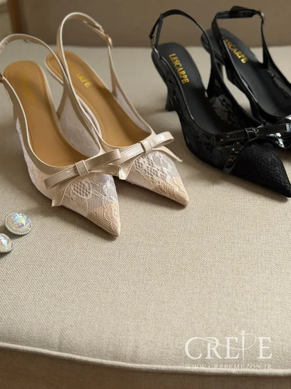 کفش توری پاپیونی پاشنه 8 سانت