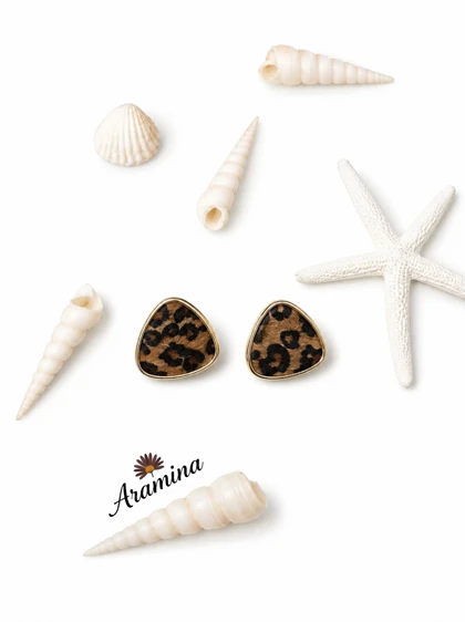 گوشواره زنانه مخمل پلنگی