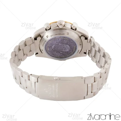 ساعت امگا اسپیدمستر مردانه سه موتوره سیلور صفحه مشکی 103881