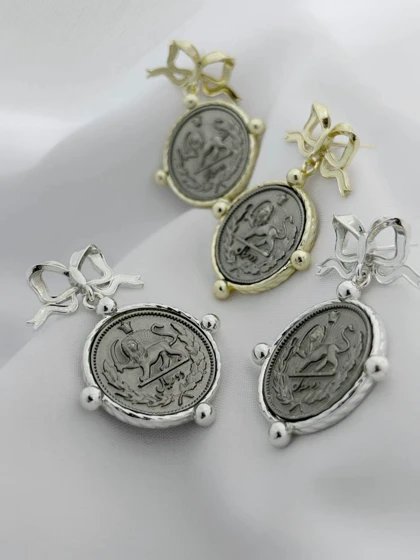 گوشواره سکه پاپیونی