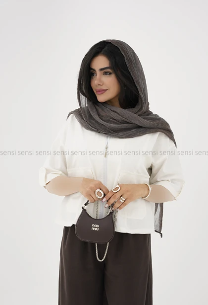 شومیز زنانه لینن جلو زیپ کد1006373