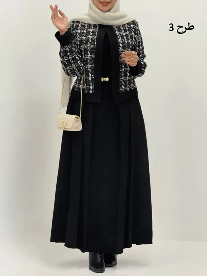 3805-کت و دامن شنل