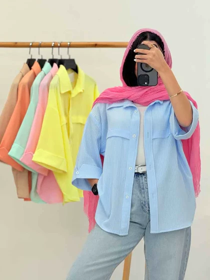 مانتو برش‌دار سر آستین دکمه