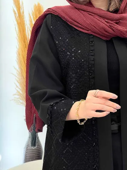 مانتو پولک دوزی جلو باز
