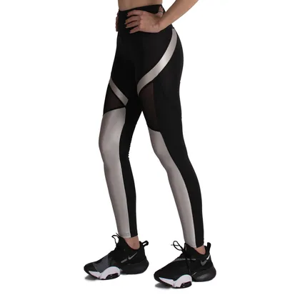 لگ اسلیم ورزشی مشکی/نقره ای - Agi Slimming Sportive Leggings Siyah/Gümüş