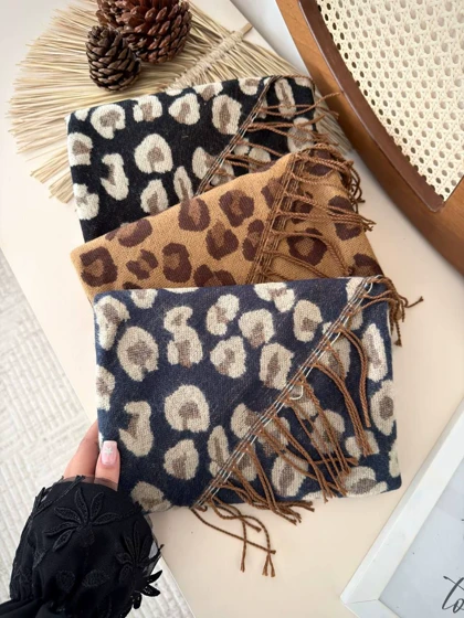 شال فوتر پلنگی دورو کد 400