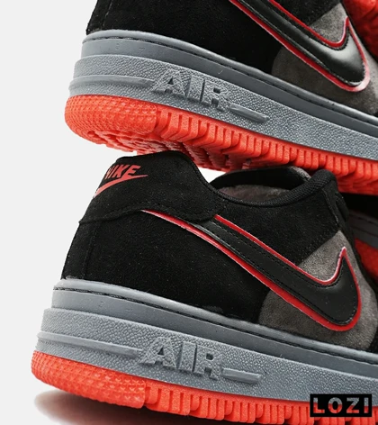 کفش کتانی مردانه و زنانه طوسی مشکی قرمز نایک NIKE AIR FORCE