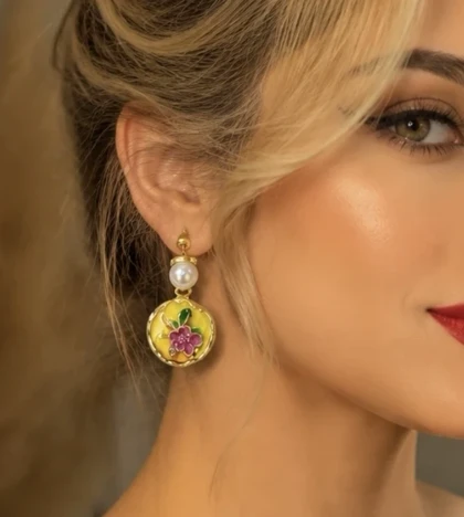 گوشواره مینا کاری Mi14
