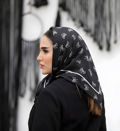 مینی اسکارف حریر نخ کالکشن مشکی