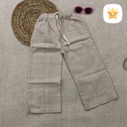 کراپ شلوار لینن دخترانه پارچه خارجی چاپ خرگوش 4 تا 14 سال