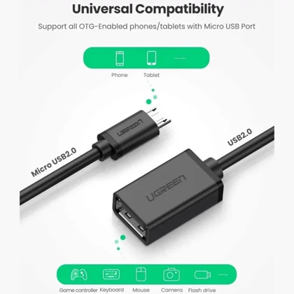 مبدل OTG میکرو به USB-A یوگرین UGREEN US133 10396