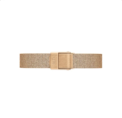 ساعت دنیل ولینگتون حصیری زنانه رزگلد صفحه مستطیل مشکی Daniel Wellington Rosegold