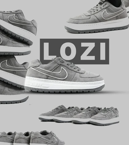 کفش کتانی مردانه طوسی نایک NIKE AIR FORCE مدل 2174