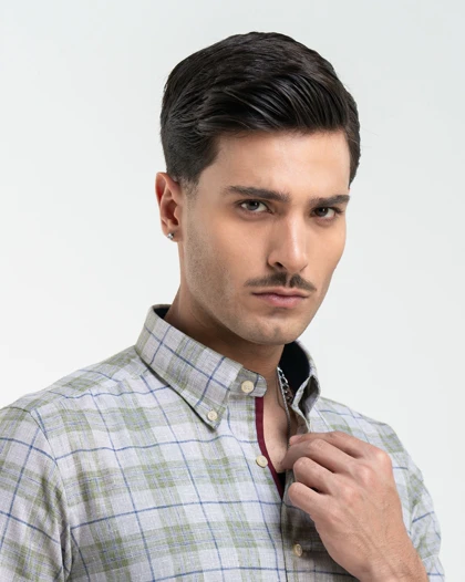 ام کی کالکشن پیراهن آستین بلند mk-1030-green