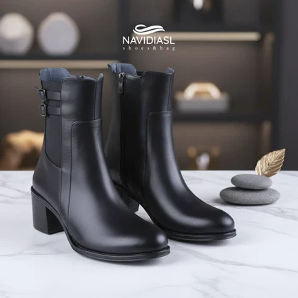 نیم بوت زنانه چرم کد 4040002