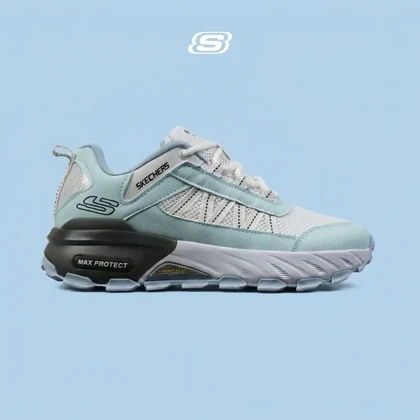 کفش کتانی طبی ورزشی آبی سفید SKECHERS max protect مدل 8556