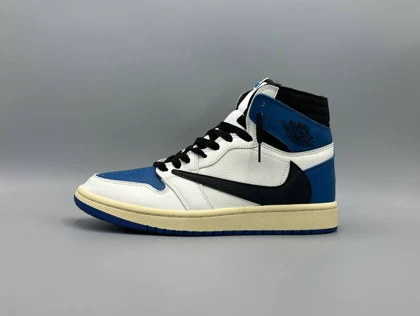 کتانی نایکی جردن1 تراویس فراگمنت سفید آبی/Nike AJ