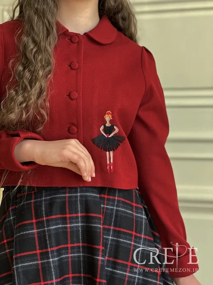 ست کت ودامن کشمیر گلدوزی بالرین