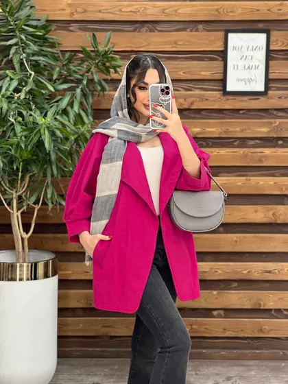 مانتو لینن یقه آمریکایی آستین پیله