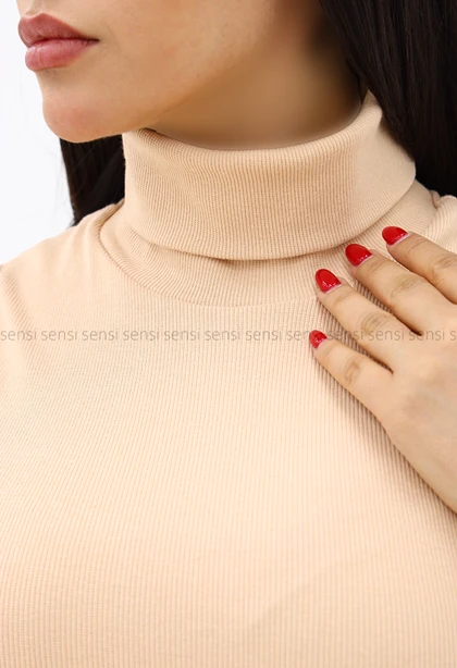 تاپ زنانه حلقه‌ای یقه اسکی کد1004448