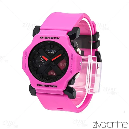 ساعت جی شاک GA2300 مردانه چند موتوره صورتی صفحه مشکی 106293