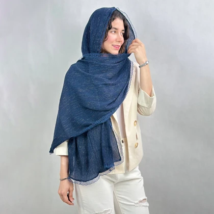 شال زنانه لبه گیپور اچ اند اچ