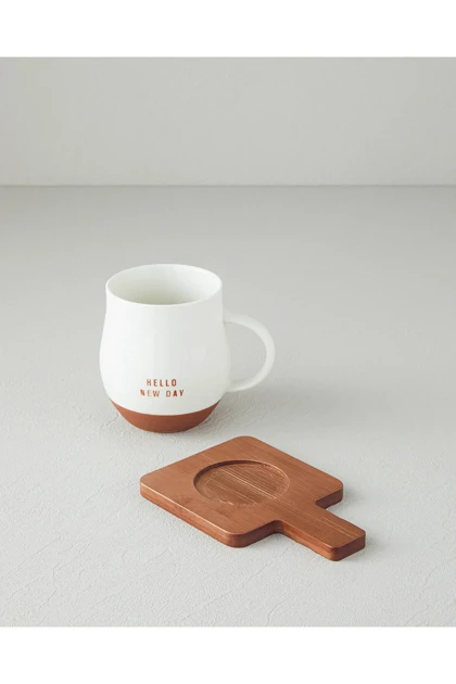ماگ English Home مدل Hello New Day New Bone China - قهوه‌ای