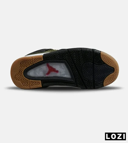 کفش کتانی ساق‌دار مردانه و زنانه سبز مشکی NIKE jordan 4 مدل 7679