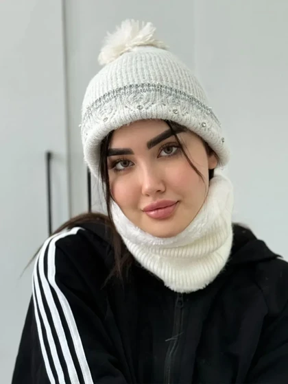شال و کلاه رینگی نگینی