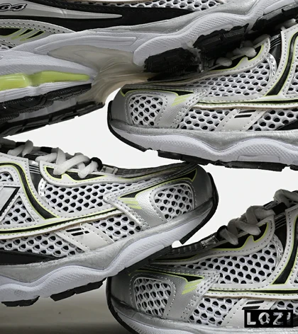 کفش کتانی مردانه و زنانه سفید نقره ای لیمویی NEW BALANCE 1064 مدل 5626