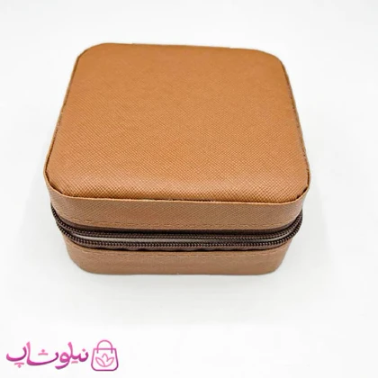 جعبه جواهرات مدل مسافرتی رنگ قهوه ای کد 135