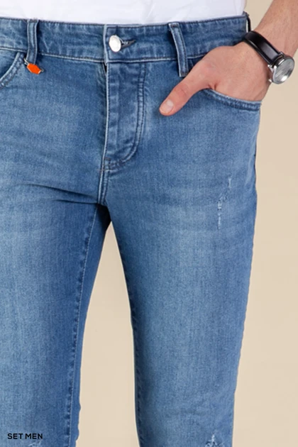 شلوار جین مردانه اسلیم زاپ‌دار