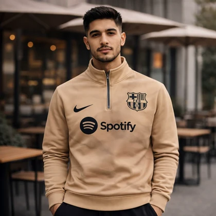 دورس نیم زیپ مدل بارسلونا-نسکافه ای