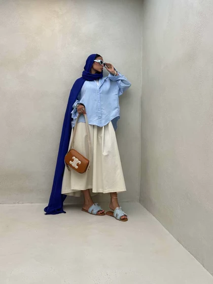 شومیز نوار دار پاستیلی