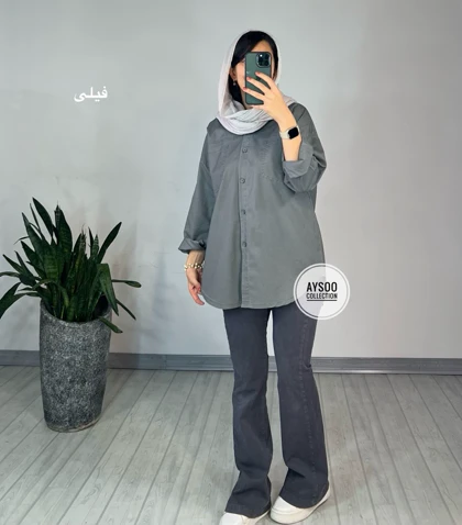 مانتو جین رنگی پرنده