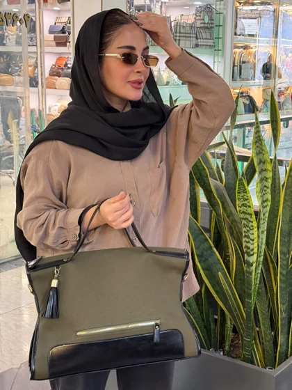 کیف کتان زنانه دستی و دوشی ترانه